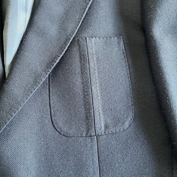 Vintage Lanvin men’s Navy Blue Two Button Blazer Jacket military gold - Picture 6 of 13